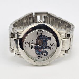 Mudd Elephant Women's Watch 32MM Gray Dial Gray Bracelet Band 6.5" New Battery
